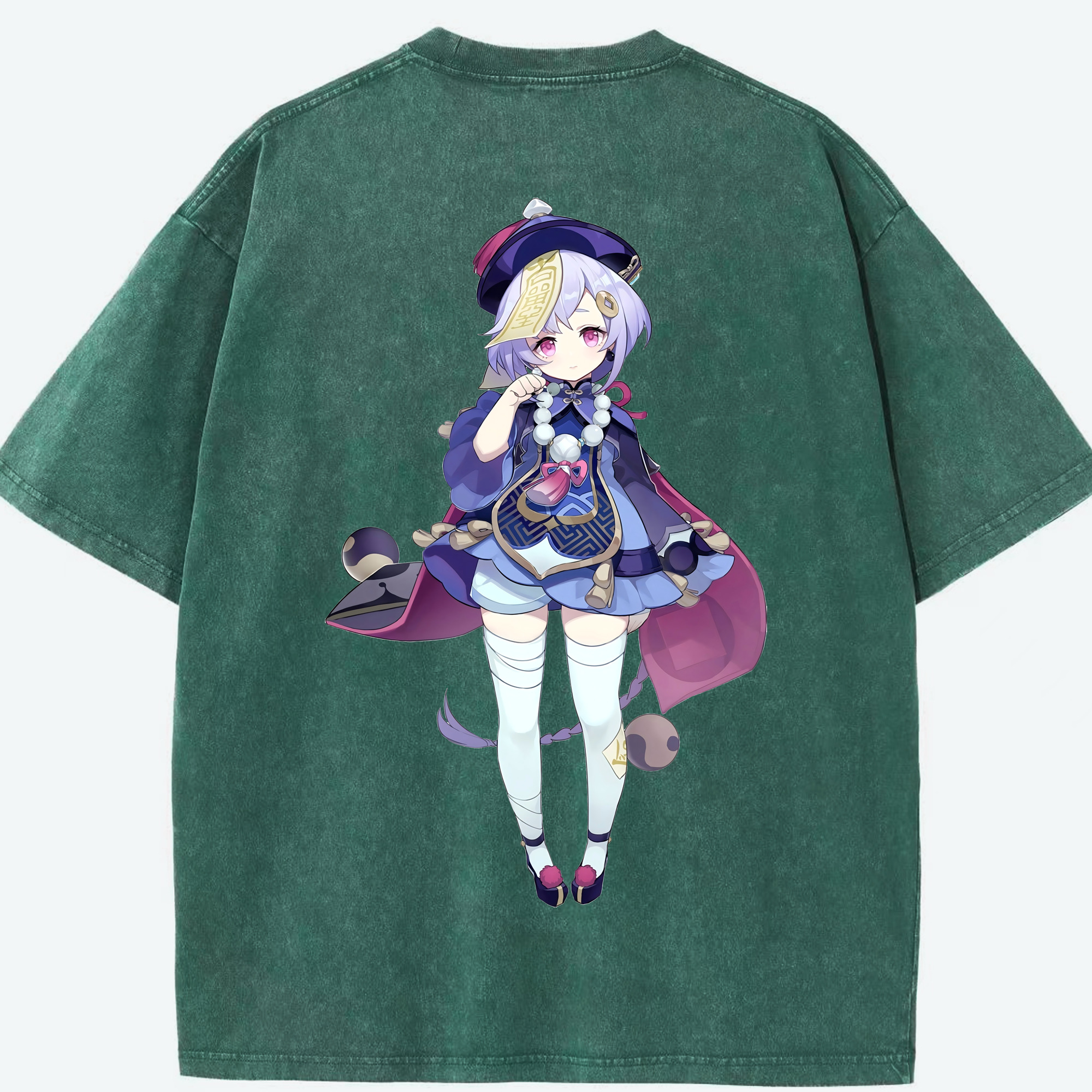 げんし神 七七 なな  genshin Nana 綿100% ヴィンテージ風 半袖Tシャツ（背面プリント）